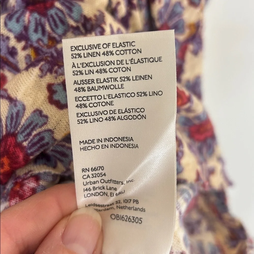 FREE PEOPLE Boho Multi-Color Floral Cropped Blouse Size Small